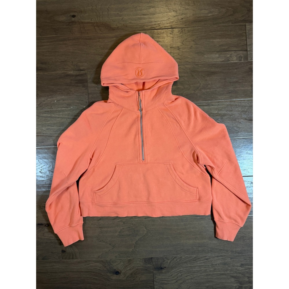 Lululemon Scuba Oversized Half-Zip Hoodie Peach Orange LW3DM4S Womens M/L